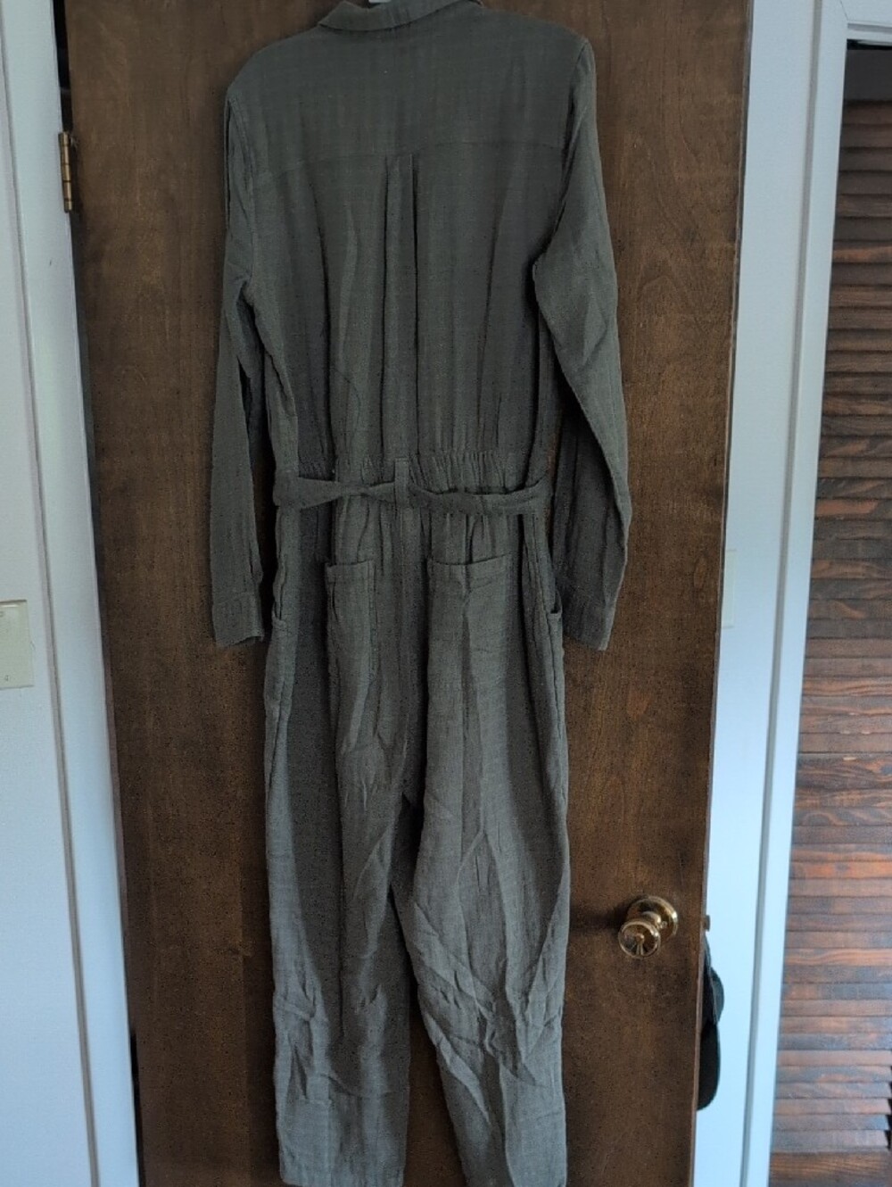 Toad&Co Olive Green Long-Sleeve Button Jumpsuit - Picture 5 of 7